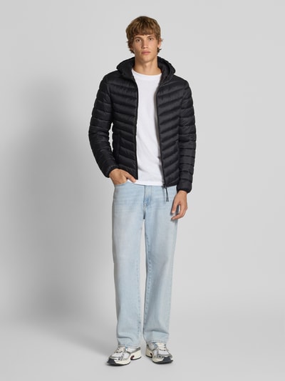 REVIEW Kurtka pikowana z kapturem Czarny 1