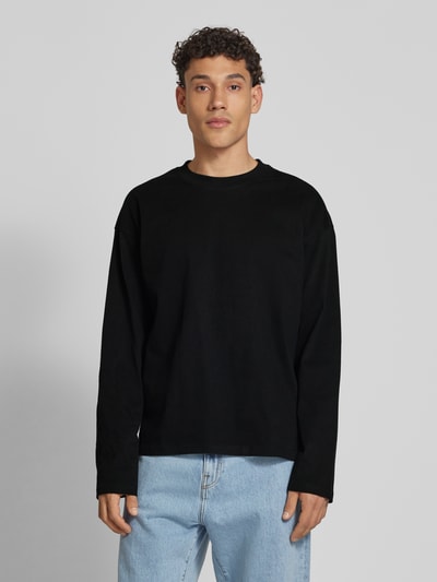 WEEKDAY Shirt met lange mouwen en geribde ronde hals Zwart - 4