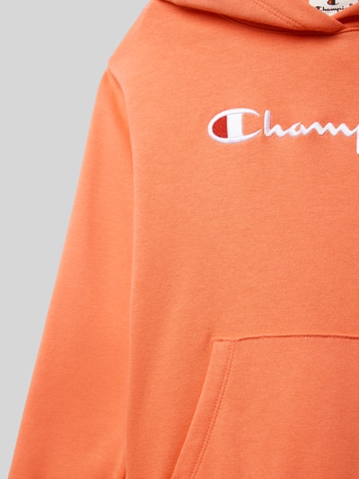 CHAMPION Bluza z kapturem z wyhaftowanym logo Koralowy 2