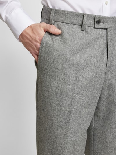 Hiltl Slim Fit Hose aus Schurwolle mit Bügelfalten Modell 'PIACENZA' Silber 3