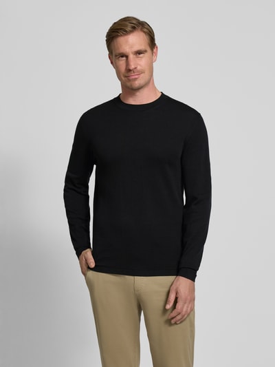 SELECTED HOMME Regular fit gebreide pullover van puur katoen, model 'RAVI' Zwart - 4