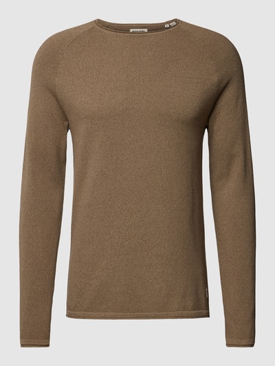 Jack & Jones Strickpullover mit Rundhalsausschnitt Modell 'EHILL' Hellbraun 2