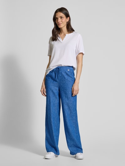 s.Oliver RED LABEL Loose Fit Weite Hose aus Leinen-Mix in Denim-Optik Jeansblau Melange 1