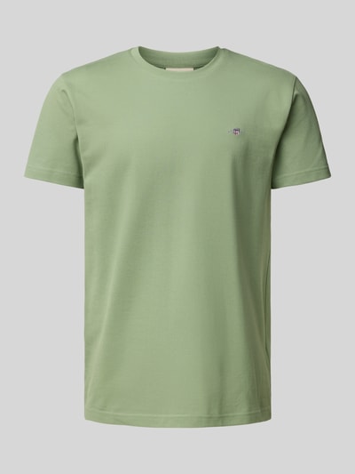 Gant Slim Fit T-Shirt mit Label-Stitching Schilf 2