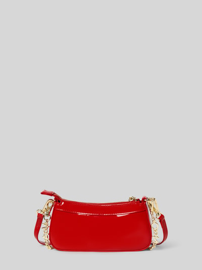 Produktfoto, Shoulder Bag mit Logo-Detail Modell 'Elly' von VALENTINO BAGS in glänzendem Rot, Ketten-Optik, Hauptfach mit Reißverschluss, Reißverschlusstasche innen, abnehmbare Schulterriemen, Maße 20x10x4 cm, Schulterriemen 112 cm.