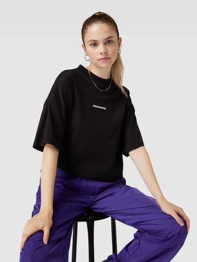 Pegador Oversized T-Shirt mit Label-Print Modell 'Culla' Black 3