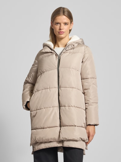 Only Płaszcz pikowany o kroju regular fit z kapturem model ‘KELLY’ Ziemisty brązowy 4