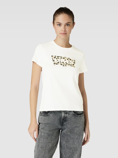 Levi's® T-shirt met labelprint Wit - 4