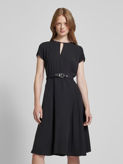 Lauren Ralph Lauren Knielanges Kleid mit Gürtel Modell 'BRYGITKA' Black 4