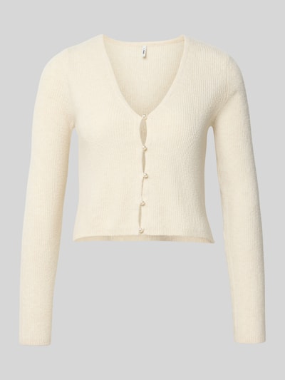 Only Kurtka o kroju slim fit z prążkowanej dzianiny model ‘RICA LIFE’ Écru 2