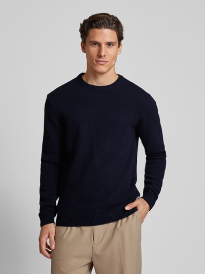 Casual Friday Gebreide pullover met structuurmotief, model 'Karl' Marineblauw - 4