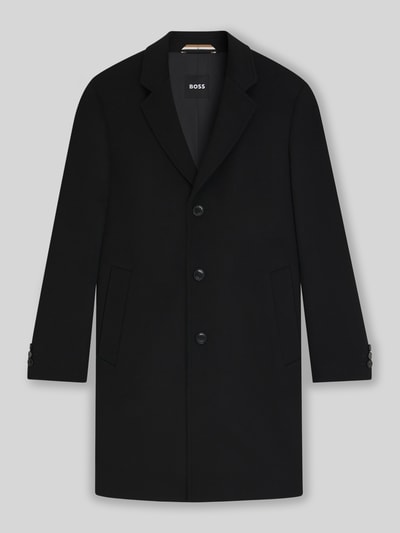 BOSS Slim Fit Wollmantel mit Reverskragen Modell 'HYDE' Black 2