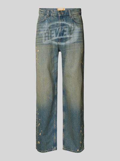 REVIEW Baggy jeans met vintage wassing en logo Blauw - 2