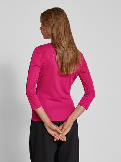 Lauren Ralph Lauren Shirt met lange mouwen in wikkellook, model 'JAINAB' Fuchsia - 5