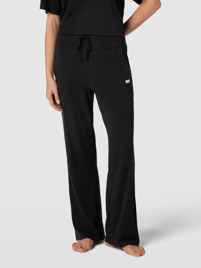 DKNY Pyjamabroek met logo in band, model 'Sleep Jogger' Zwart - 4