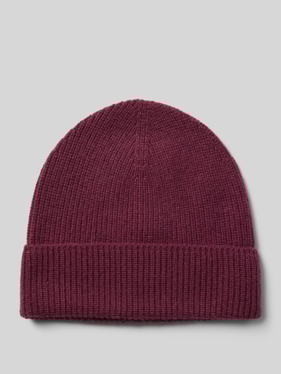 Christian Berg Woman Mütze aus reinem Kaschmir in Strick-Optik Bordeaux 1