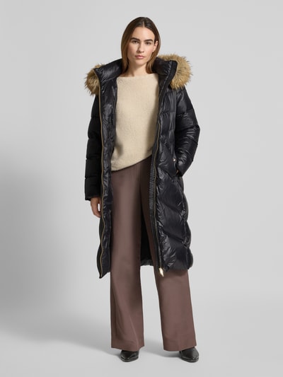 ROCK'N BLUE Płaszcz pikowany z obszyciem ze sztucznego futra model ‘Adele’ Czarny 1