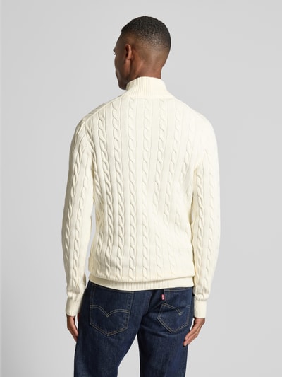 Gant Strickpullover mit Zopfmuster Offwhite 5