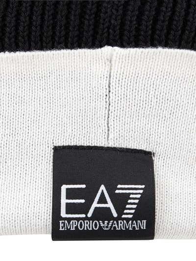 EA7 Emporio Armani Czapka beanie z wplecionym logo Czarny 2