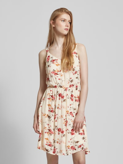 Only Knielanges Kleid mit Allover-Print Modell 'KARMEN' Ecru 4