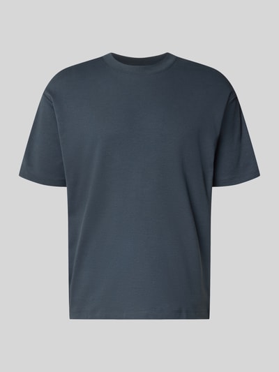 Productfoto, relaxed fit T-shirt uit pure katoen van Marc O'Polo Denim in effen donkerblauw met gladde textuur