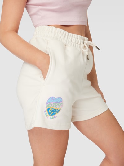 KARL KANI Sweatshorts met labeldetail Offwhite - 3