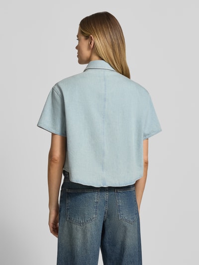 OPUS Boxy Fit Jeansbluse mit 1/2-Arm Modell 'Ferluna breath' Hellblau 5