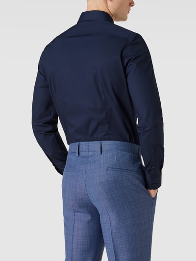 Tommy Hilfiger Tailored Slim Fit Business-Hemd mit  Haifischkragen Modell 'CORE' Marine 5