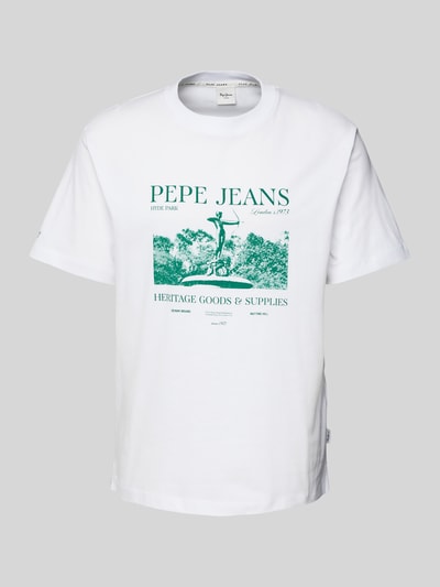 Pepe Jeans T-Shirt mit Label-Print Weiss 2