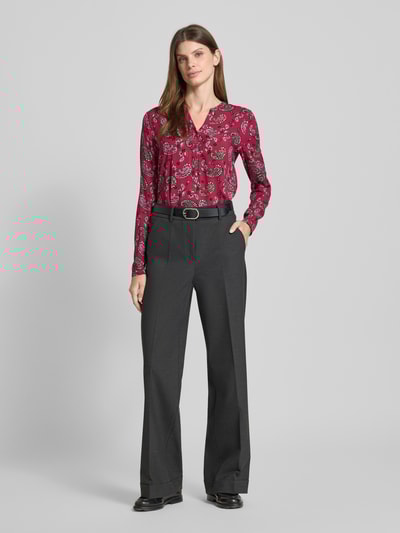 Christian Berg Woman Blouseshirt van viscose met V-hals Fuchsia - 1