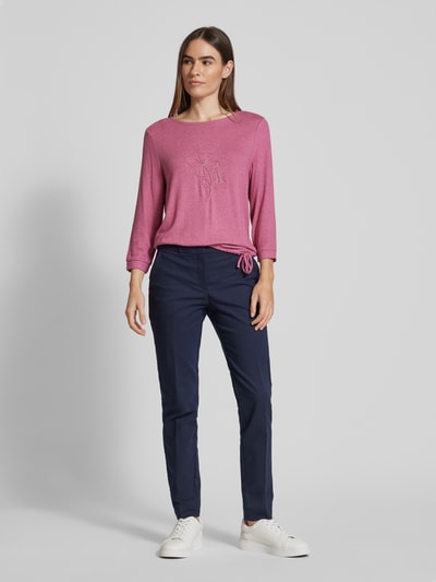 Tom Tailor Loose Fit Shirt aus weichem Viskose-Mix mit 3/4-Arm Pink Melange 1