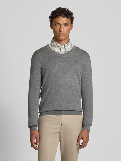 Polo Ralph Lauren Gebreide pullover van merinowol met V-hals Lichtgrijs - 4