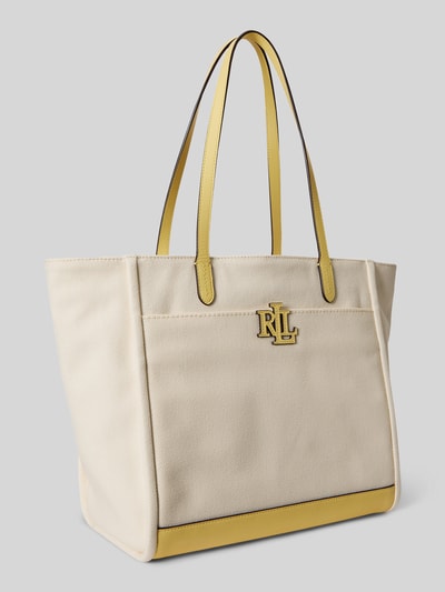 Lauren Ralph Lauren torba shopper z aplikacją z logo Beżowy 3