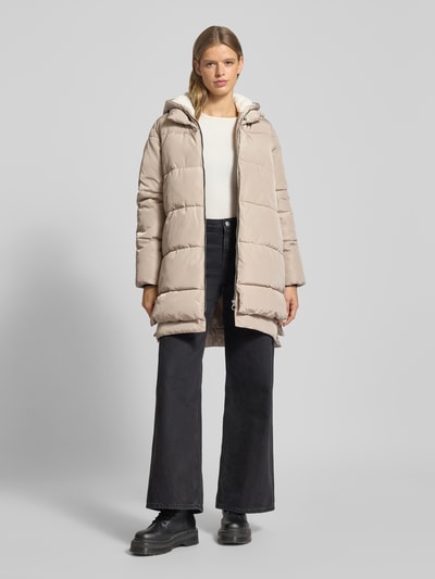 Only Płaszcz pikowany o kroju regular fit z kapturem model ‘KELLY’ Ziemisty brązowy 1