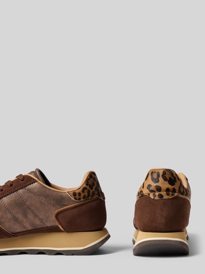 Blauer USA Sneaker aus Leder-Mix Modell 'MILLS' Dunkelbraun 2