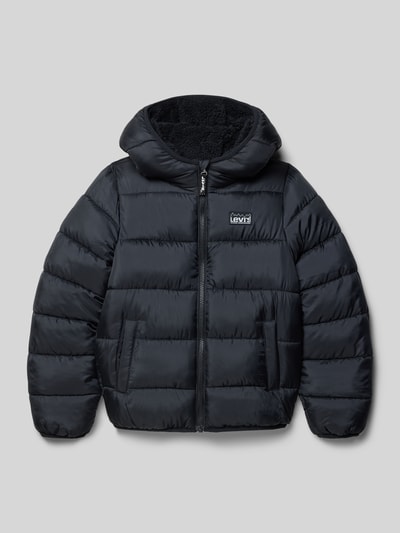 Levi’s® Kids Regular fit jack in doorgestikte look, model 'Sherpa' Zwart - 1