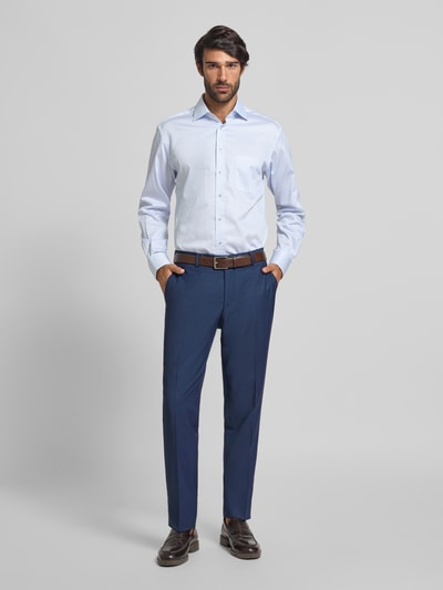 ETERNA Modern Fit Business-Hemd mit Knopfleiste Bleu 1