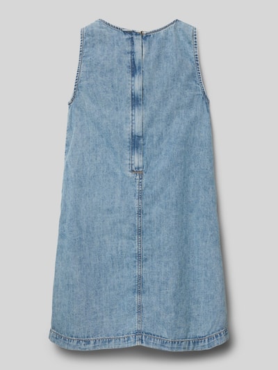 Produktfoto, A-Linien Jeanskleid aus Baumwoll-Mix von Calvin Klein Jeans im Denim-Look mit breiten Trägern, Logo-Stitching und Midi-Länge