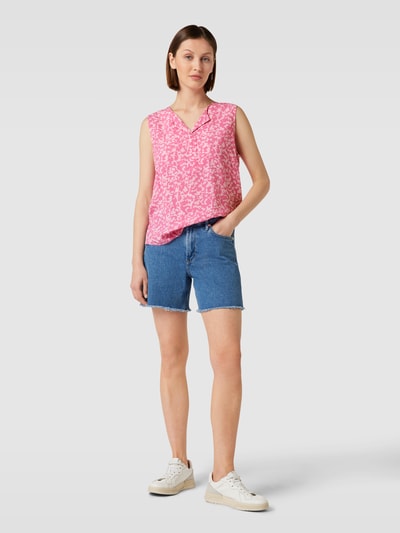 Tom Tailor Blousetop van pure viscose met all-over motief Felroze - 1