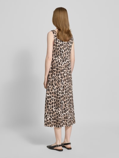 Smith and Soul Sukienka o długości do kolan z wiskozy z dekoltem w serek Beżowy 5