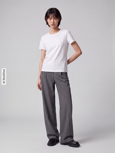 Tom Tailor Regular Fit T-Shirt aus reiner Baumwolle Modell 'LOS' Weiss 1