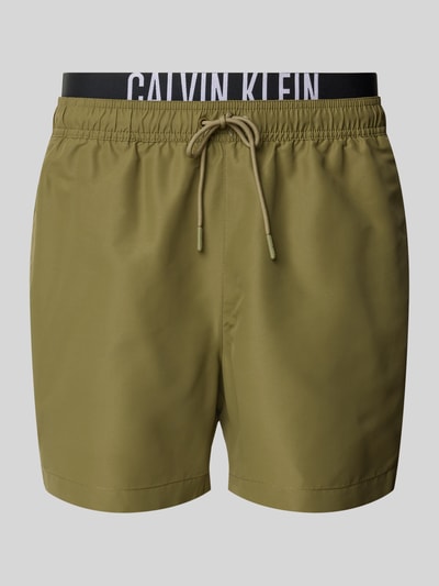 Calvin Klein Underwear Badehose mit Label-Print Oliv 1