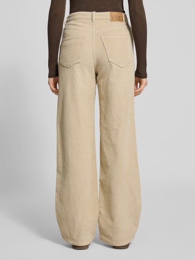 Vero Moda Wide leg corduroy broek van katoenmix, model 'TESSA' Ecru - 5