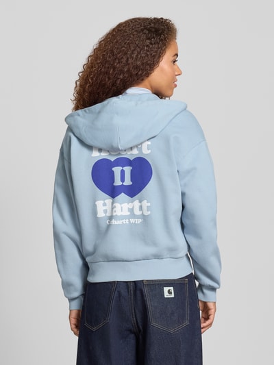 Carhartt Work In Progress Sweatjacke mit Label-Stitching Hellblau 5