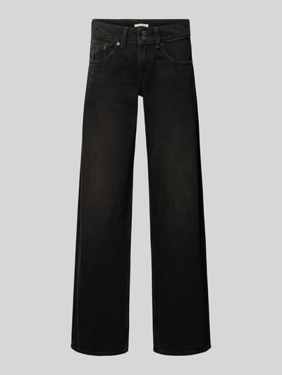 Produktfoto, Superlow Loose Fit Jeans mit Eingrifftaschen von Levi's®, schwarze Baumwolle, lockerer Schnitt, sichtbare Nähte, glatte Textur