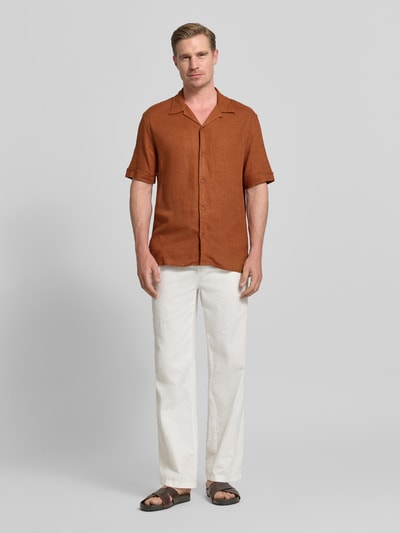 Antony Morato koszula casualowa o kroju regular fit z kołnierzem z połami model 'Honolulu' Rdzawoczerwony 1