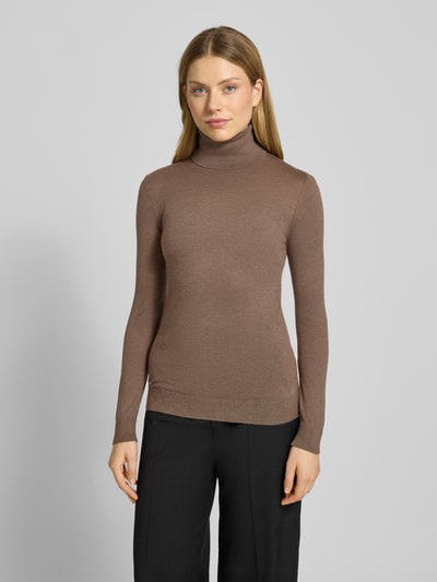 Lauren Ralph Lauren Gebreide pullover met zijde, model 'ZOE' Taupe - 4