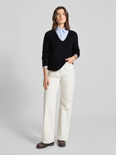 Zero Strickpullover mit V-Ausschnitt Marine 1