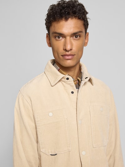 camel active Regular fit vrijetijdsoverhemd in ribcordlook Offwhite gemêleerd - 3