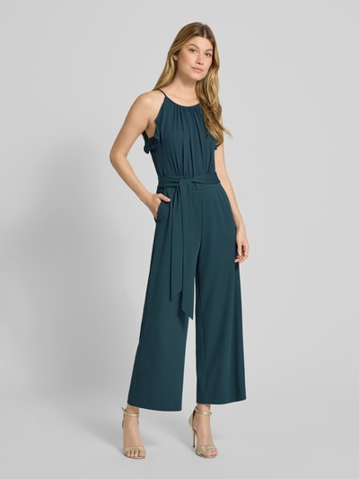 V.M. Jumpsuit met strikceintuur Donkergroen - 1